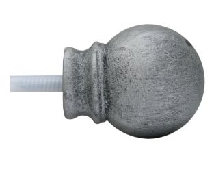 Petite Modern Ball Finial With Plug - 011 - Antique Pewter